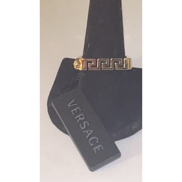 Versace Greca Bar Ring - Gold Tone - Size 10.5 - NEW - Picture 2 of 11